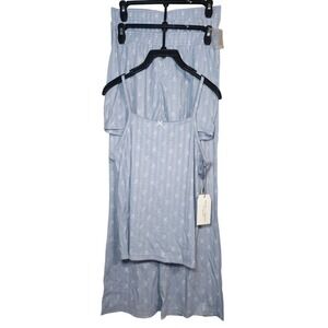 Better Together Blue Pajama Set 3 Piece Bow Sleepwear Loungewear Size M NWT